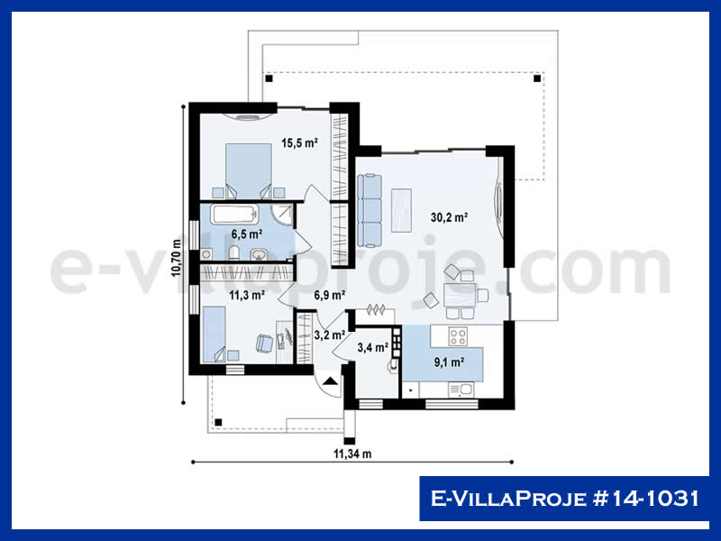 Model 14-1031 — 107 m², 1 Kat thumbnail 2