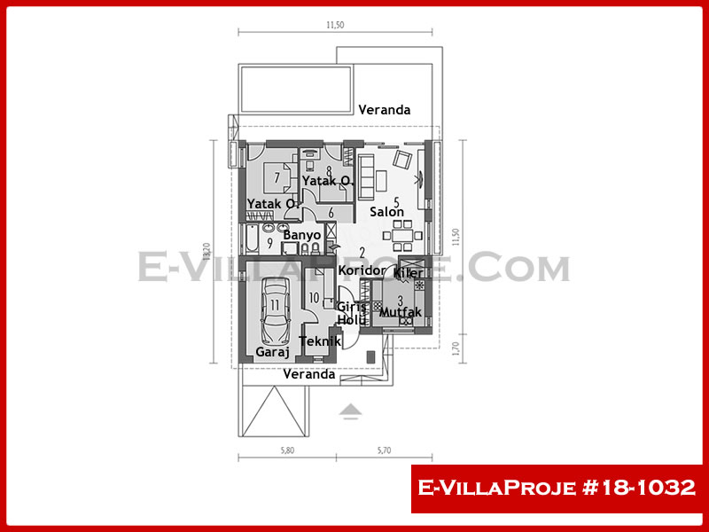 Model 18-1032 — 120 m², 1 Kat thumbnail 2
