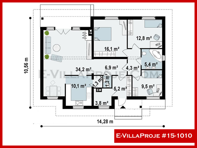 Modell 15-1010 — 137 m², 1 Geschoss thumbnail 2