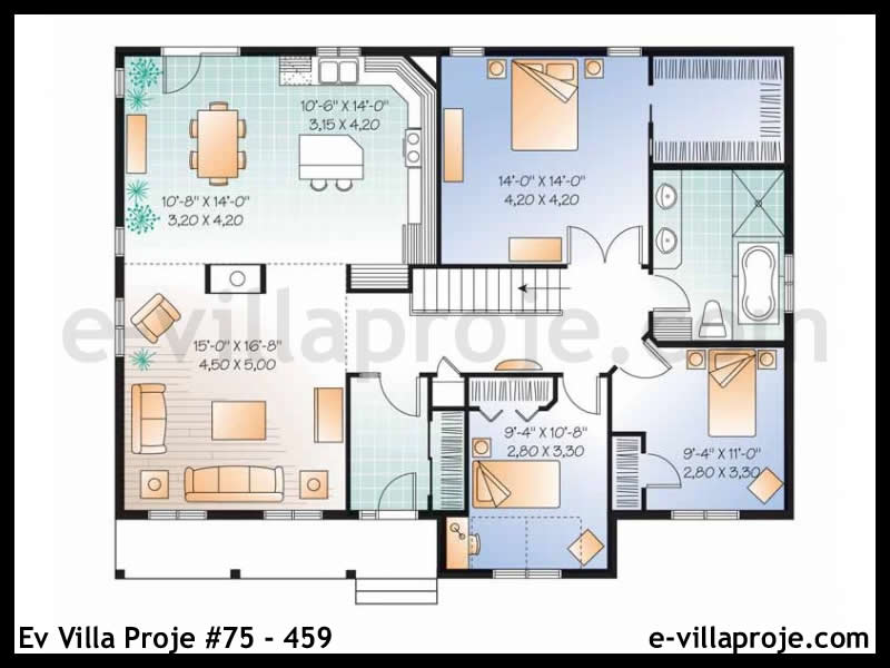 Modell 75-459 — 137 m², 1 Geschoss thumbnail 2