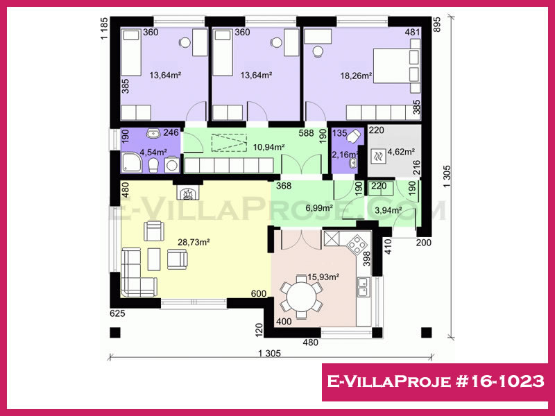 Model 16-1023 — 154 m², 1 storey thumbnail 2
