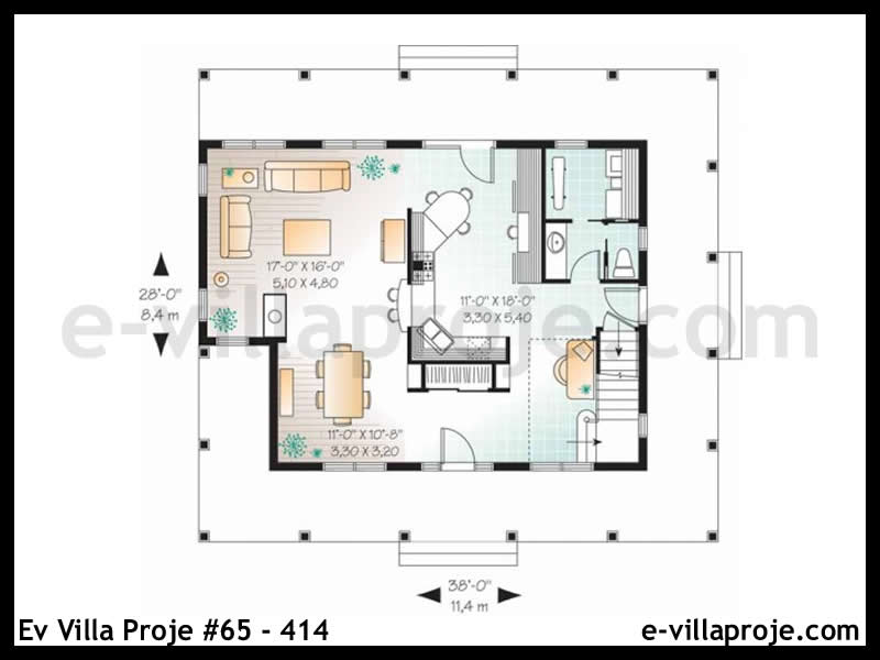 Modell 65-414 — 166 m², 2 Geschosse thumbnail 2