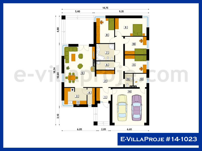 Modell 14-1023 — 189 m², 1 Geschoss thumbnail 2