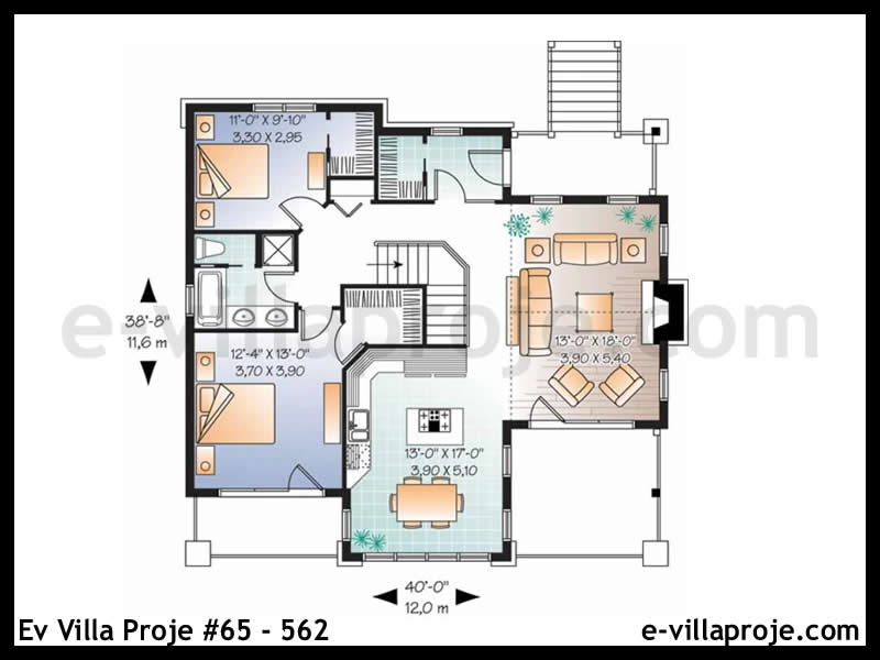 Modell 65-562 — 193 m², 1 Geschoss thumbnail 3