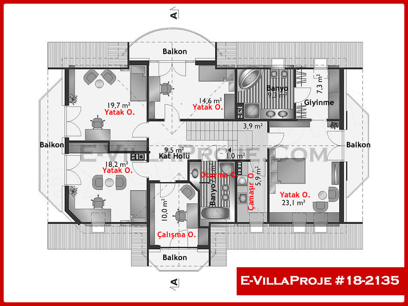 Modell 18-2135 — 261 m², 2 Geschosse thumbnail 3