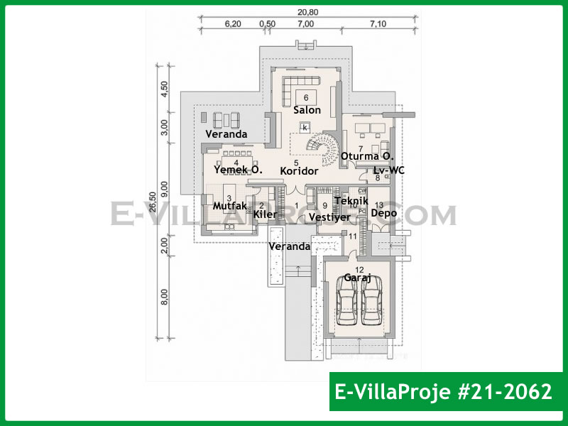 Model 21-2062 — 407 m², 2 Kat thumbnail 2