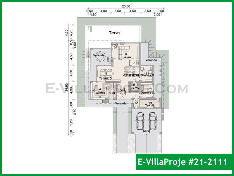 Model 21-2111 — 429 m², 2 Kat thumbnail 2