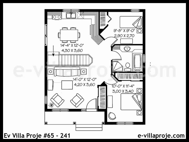 Modell 65-241 — 76 m², 1 Geschoss thumbnail 2