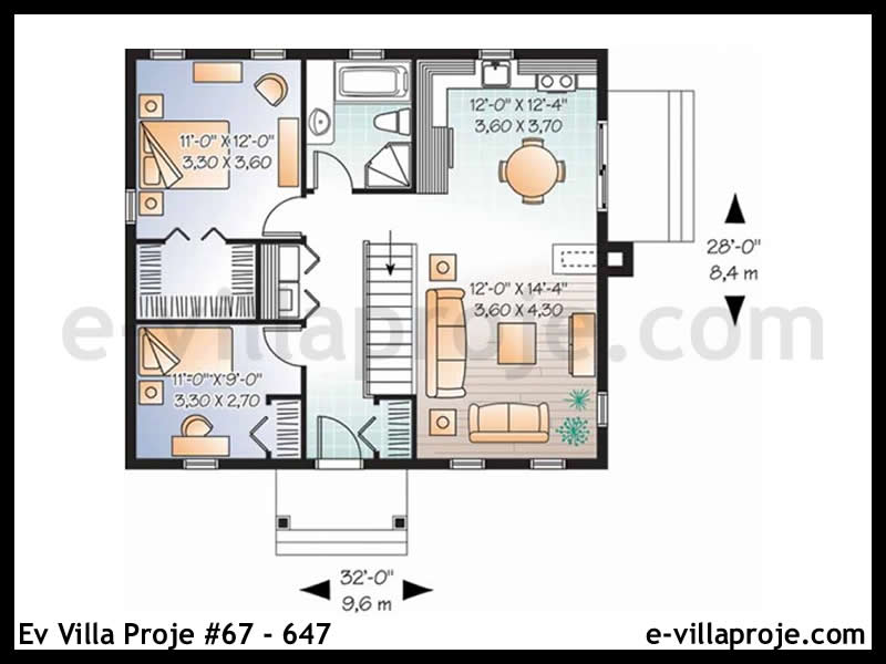 Modell 67-647 — 81 m², 1 Geschoss thumbnail 2