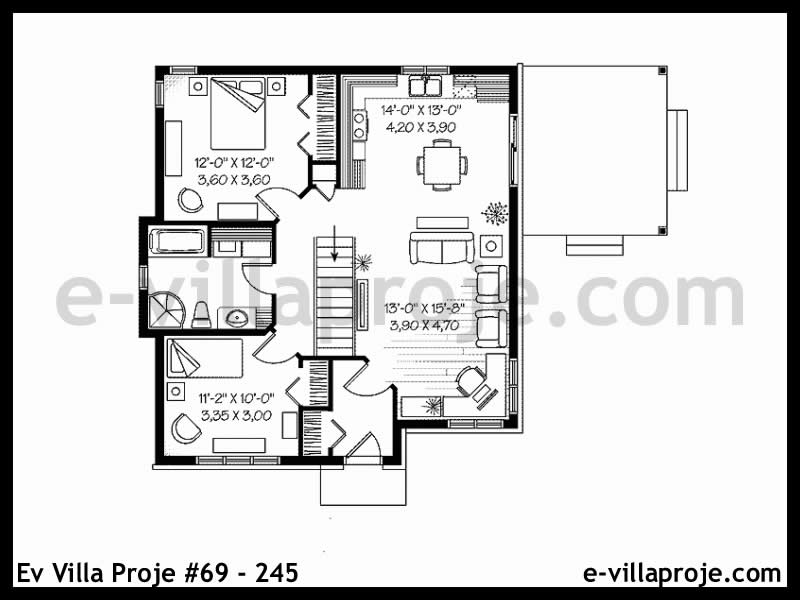 Modell 69-245 — 90 m², 1 Geschoss thumbnail 2