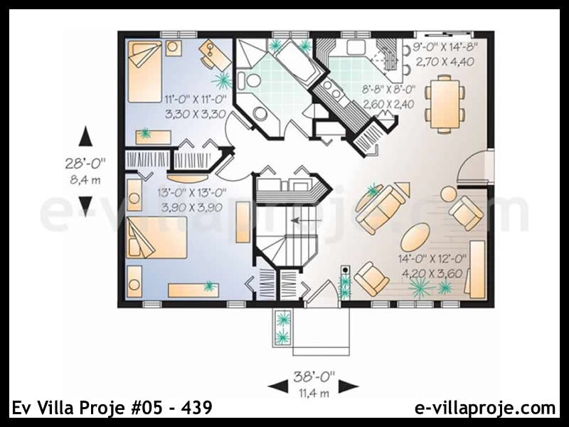 Modell 05-439 — 96 m², 1 Geschoss thumbnail 2